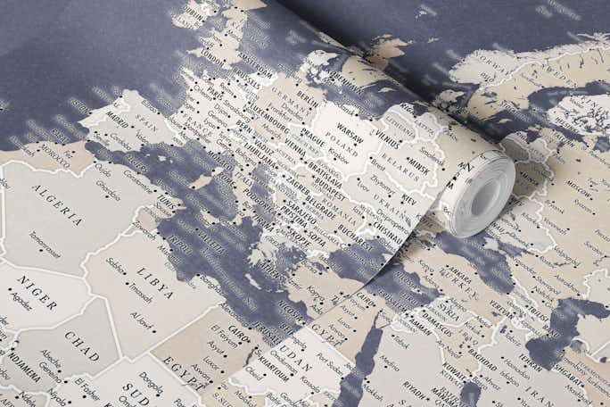 Detailed world map Glynwallpaper roll
