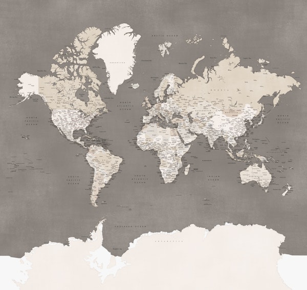 World map Phuoc Antarctica