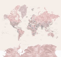 World map Majken Antarctica tapetit