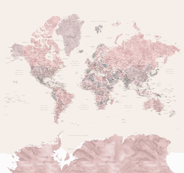 World map Majken Antarctica