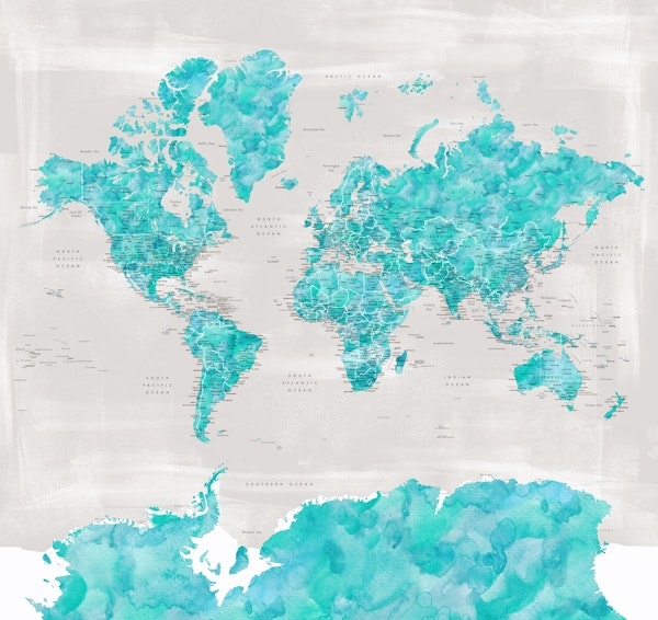 World map Harriet Antarctica