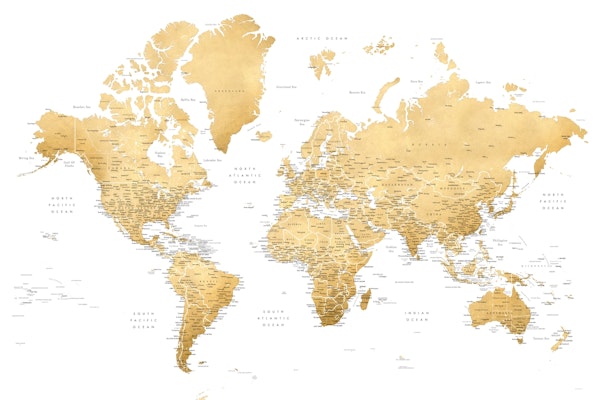 Detailed world map Rossie