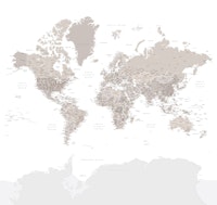 World map Octavius Antarctica tapetit