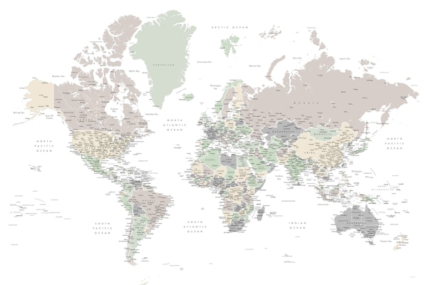 Detailed world map Anouk