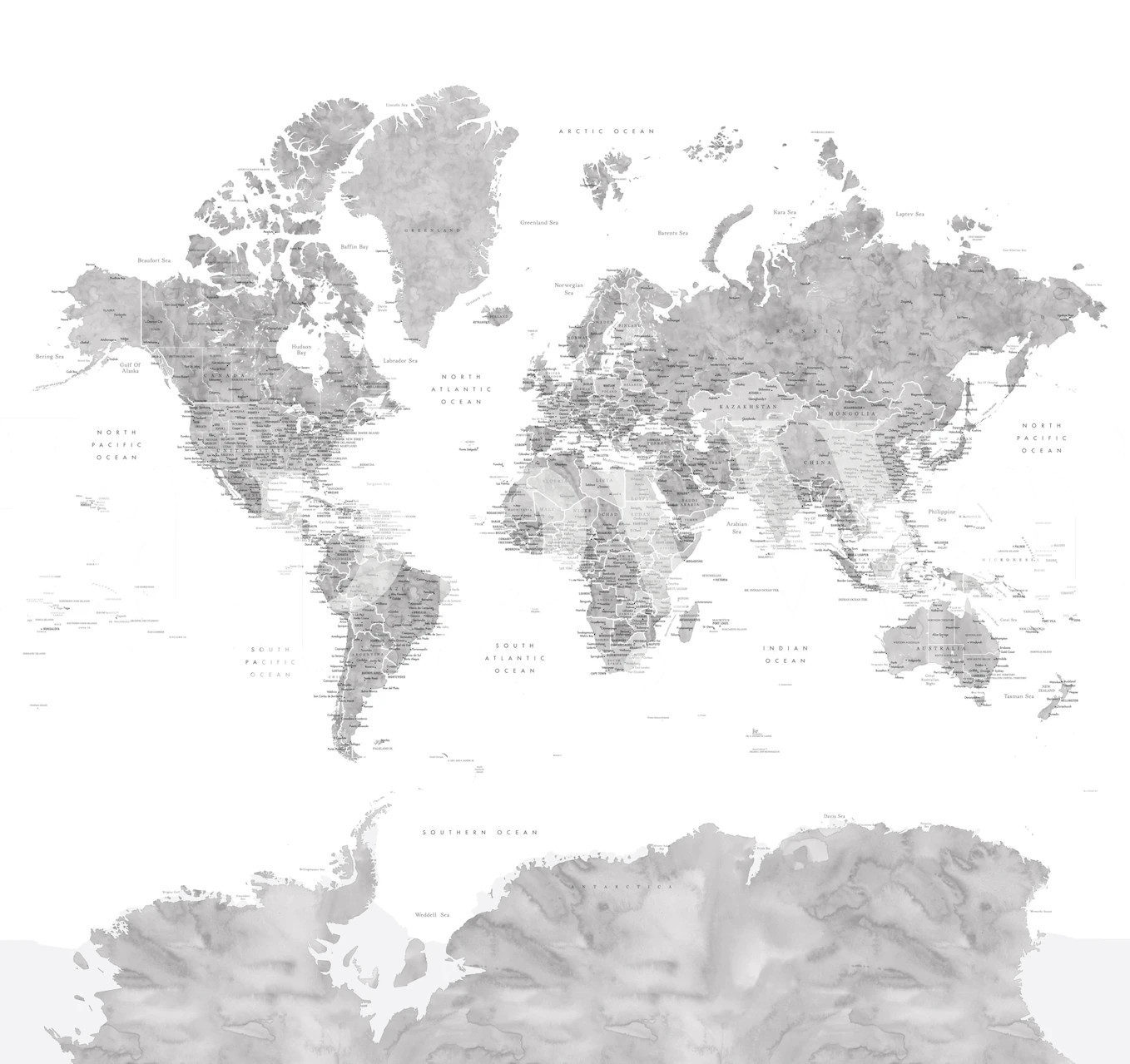 World map design in gray tones wallpaper