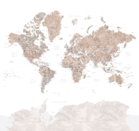 World map Abey Antarctica tapetit
