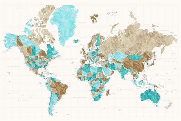 High detail world map Kian