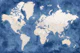 High detail world map Hudson