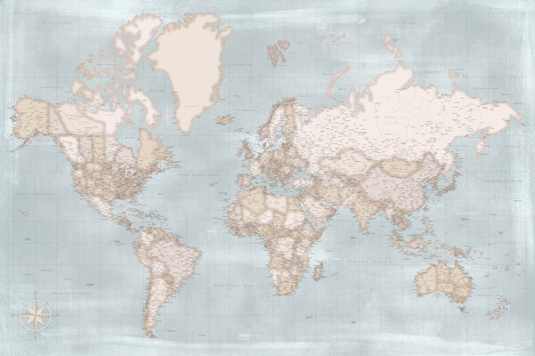 High detail world map Ohela