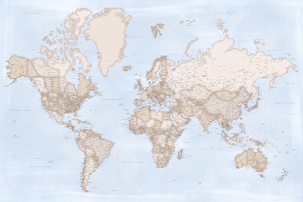 High detail world map Maitho