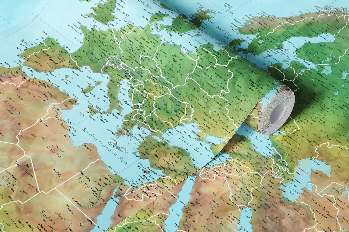 High detail world map Jay wallpaper roll