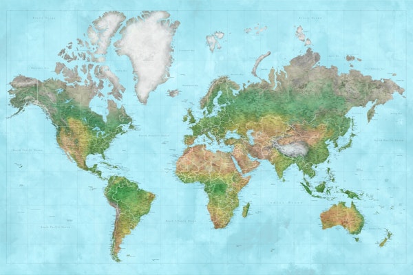 High detail world map Jay
