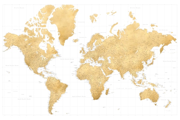 High detail world map Rossie
