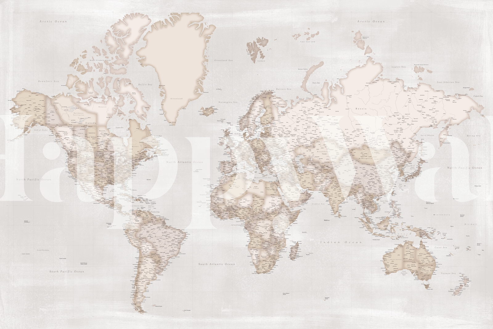 High Detail World Map Lucille Wallpaper | Buy World Map Wallpaper ...