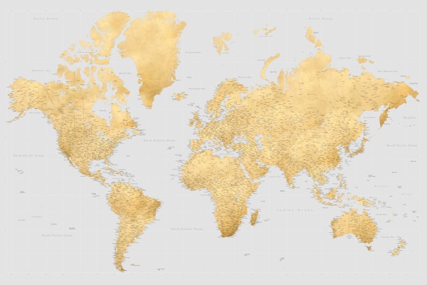 High detail world map Everly