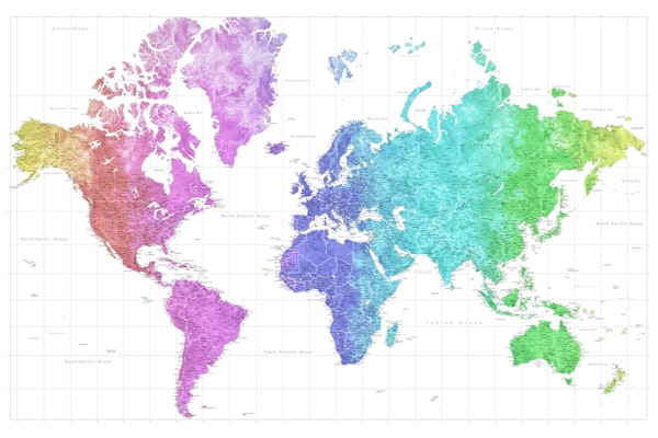 High detail world map Jude