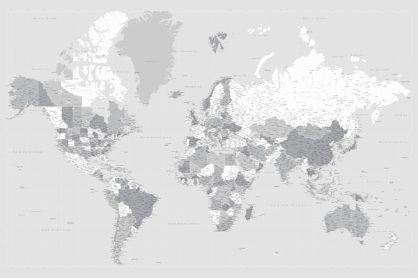 High detail world map Cristina