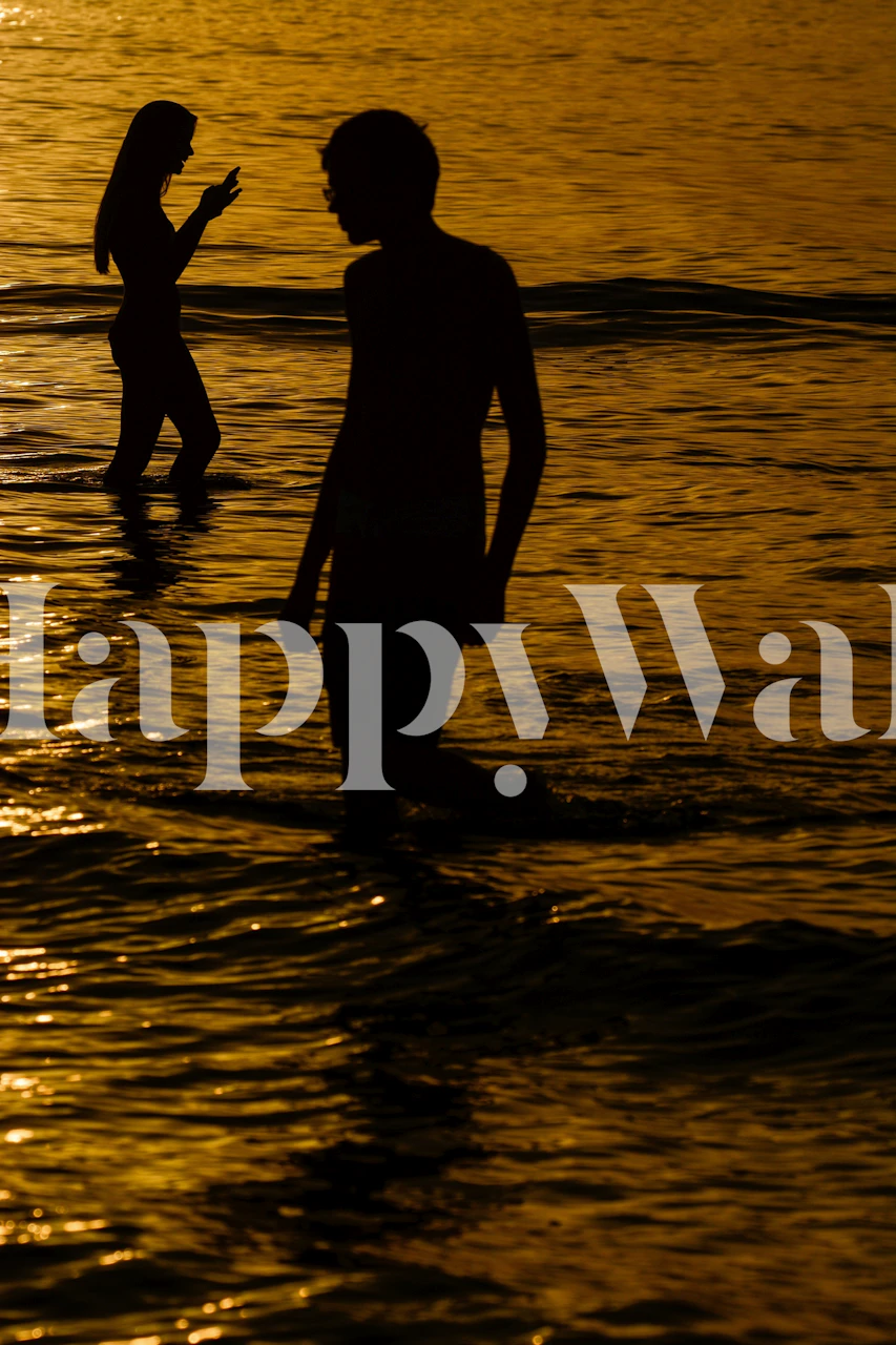 Mediterranean sunset III wallpaper in a room