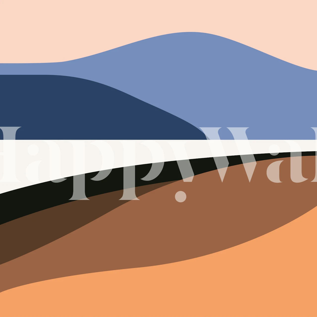 Pôr do sol abstrato sobre as montanhas fotomural vinílico com paleta de cores quentes