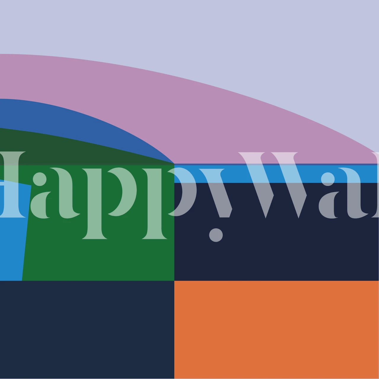 Colorful abstract geometric shapes in blue, green, pink, and orange wallpaper