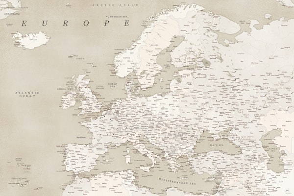 Detailed Europe map Sarai