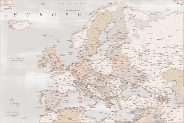 Detailed Europe map Lucille