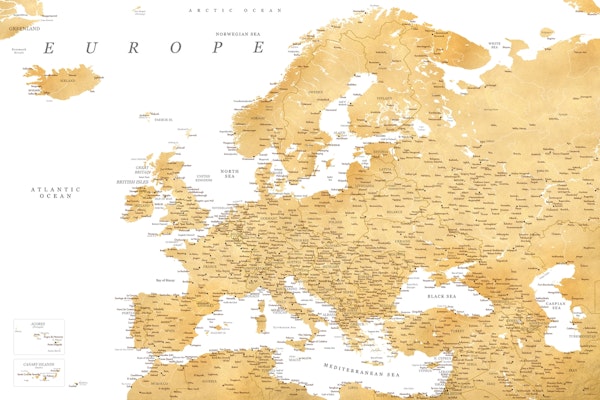 Detailed Europe map Rossie