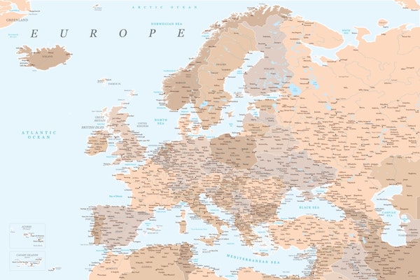 Detailed Europe map Niall