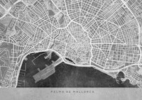 Palma de Mallorca gray map papiers peint