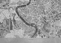 Gray vintage Rome Italy map ταπετσαρία