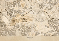 Sepia vintage Berlin map wallpaper