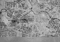 Gray vintage Berlin map wallpaper