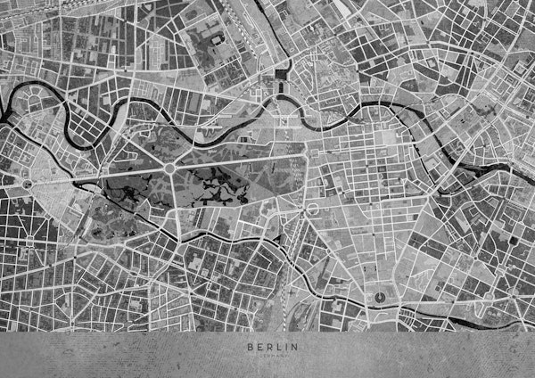 Gray vintage Berlin map