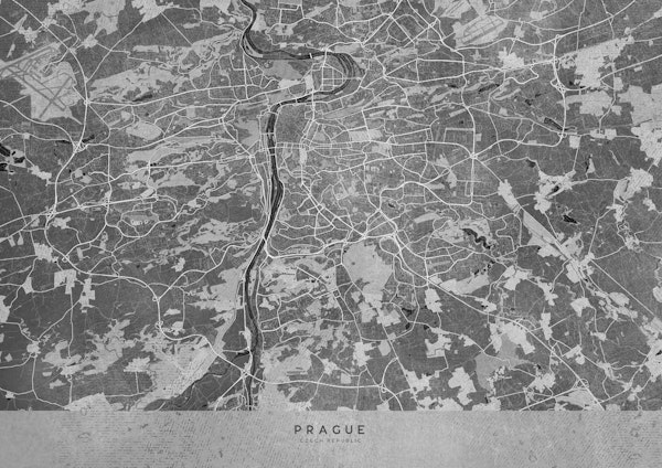 Gray vintage Prague map