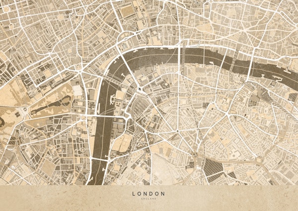 Sepia vintage London map