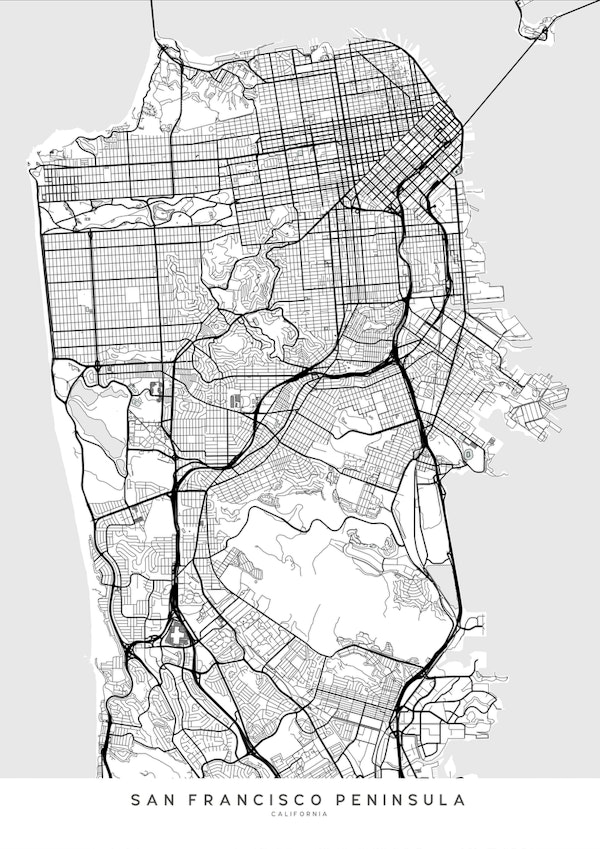 San Francisco Peninsula map