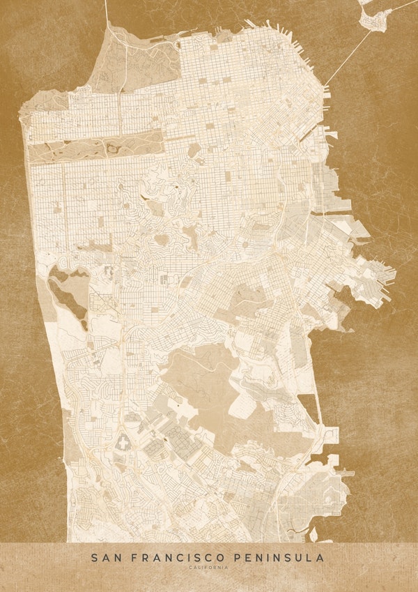 Sepia San Francisco map