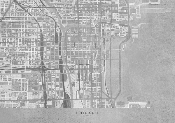 Gray Vintage Chicago map