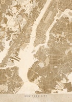 Sepia vintage New York map behang