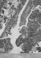 Gray vintage New York City map behang