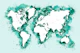 Teal splatters world map