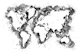 Black splatters world map