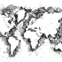 Black splatters world map wallpaper
