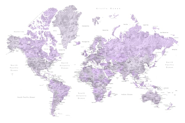 World map with cities Tanya