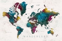 Wanderlust Charleena world map papiers peint