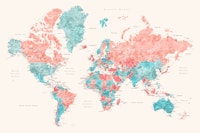 Charlotte world map w cities tapeta