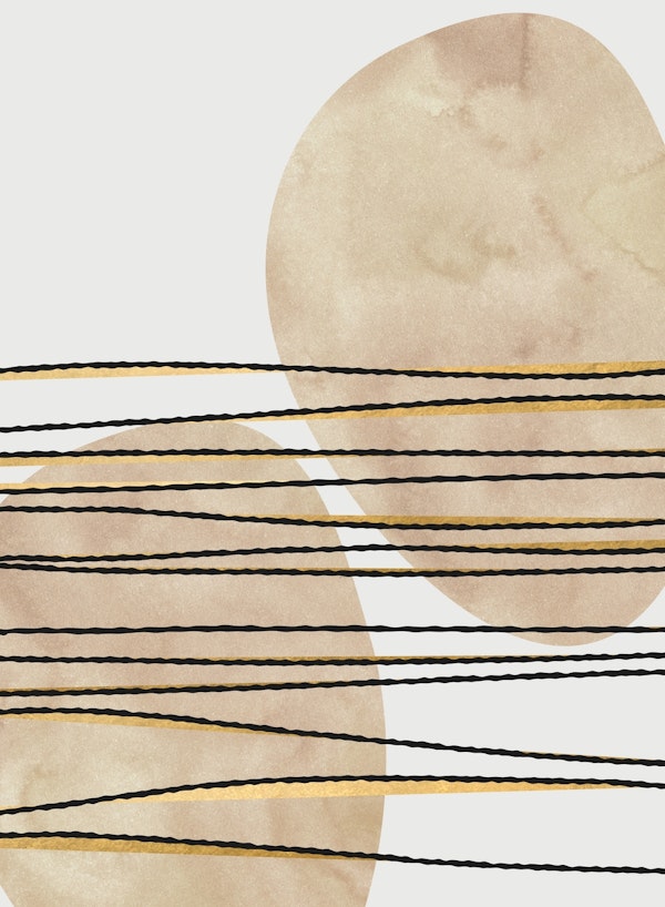 Gilded lines shapes taupe