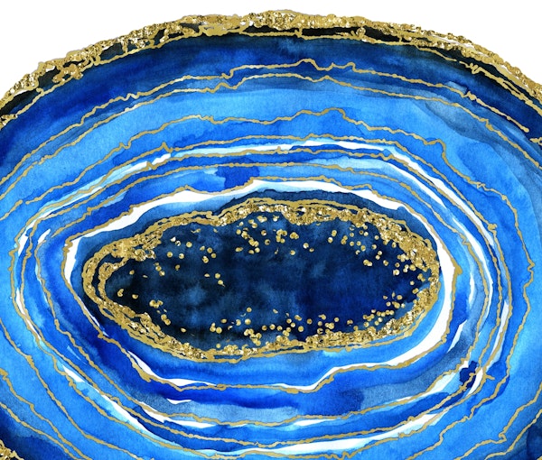 Cobalt blue and gold geode
