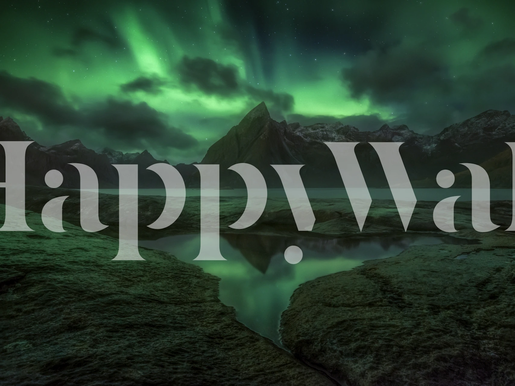 Abstract mountain pattern in green tones wallpaper