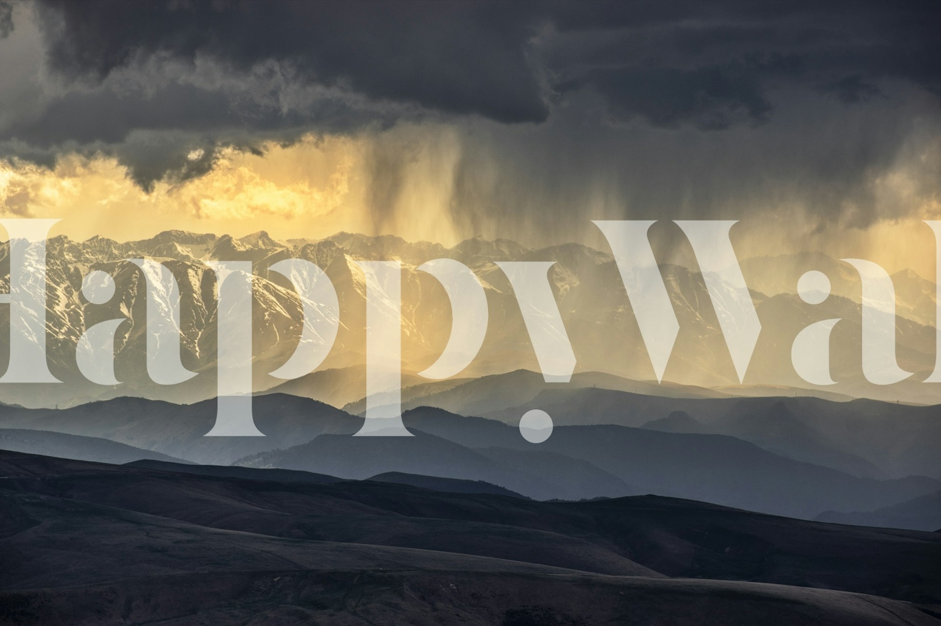 Rain in the mountains wallpaper design